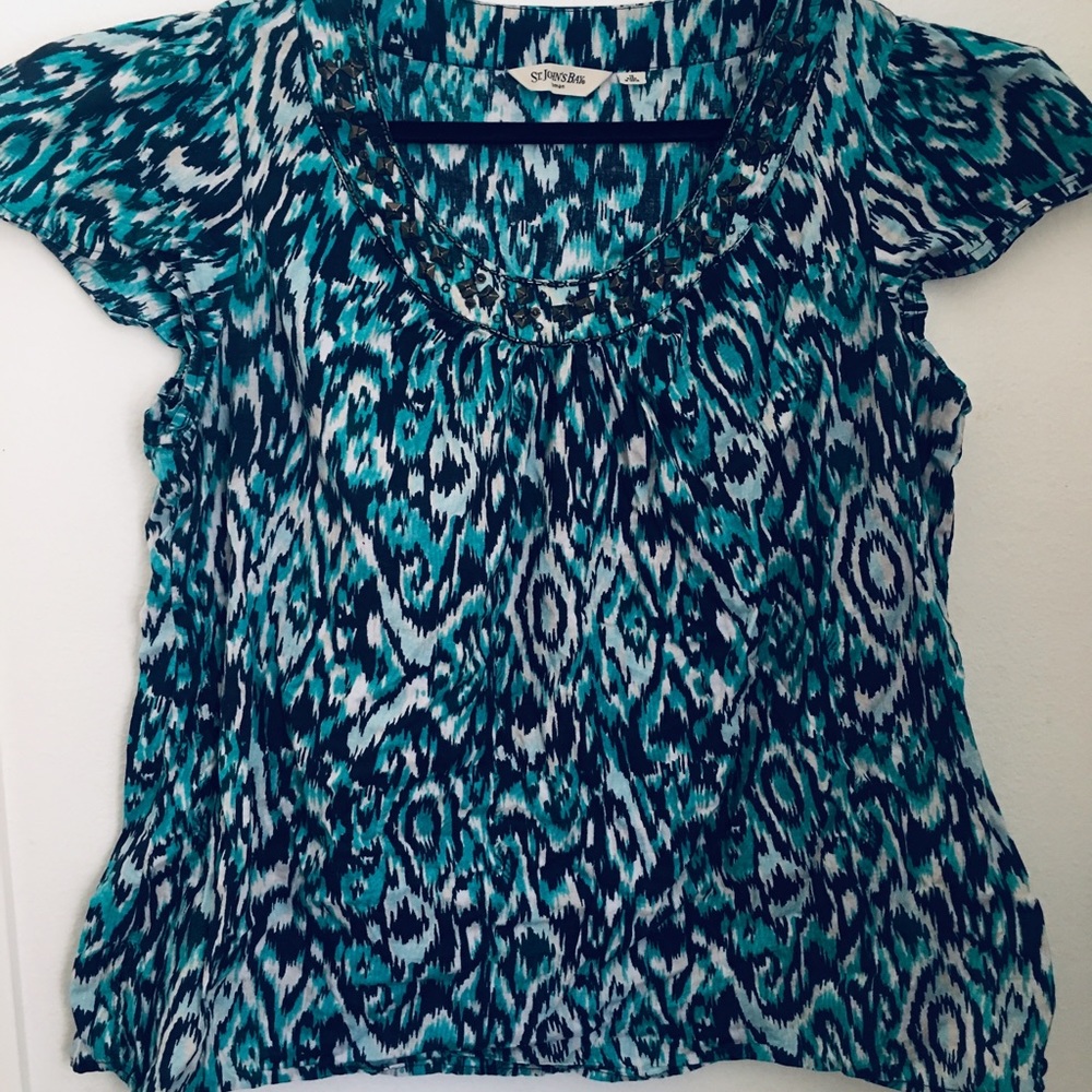 Turquoise Blouse ST JOHN BAY